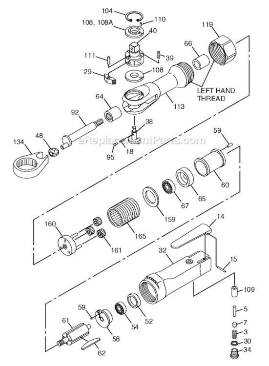 Page A Diagram and Parts List for CP9429 6151919429 Chicago Pneumatic Ratchet